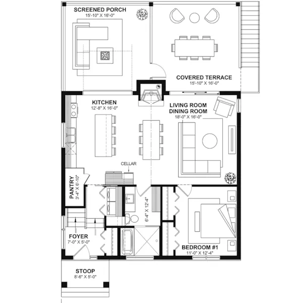 Lake House Plan First Floor - 032D-1212 | House Plans and More