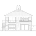 Lake House Plan Rear Elevation - 032D-1212 | House Plans and More