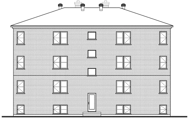 Ranch House Plan Rear Elevation - Santa Domingo Eight-Plex Home 032S-0001 - Shop House Plans and More
