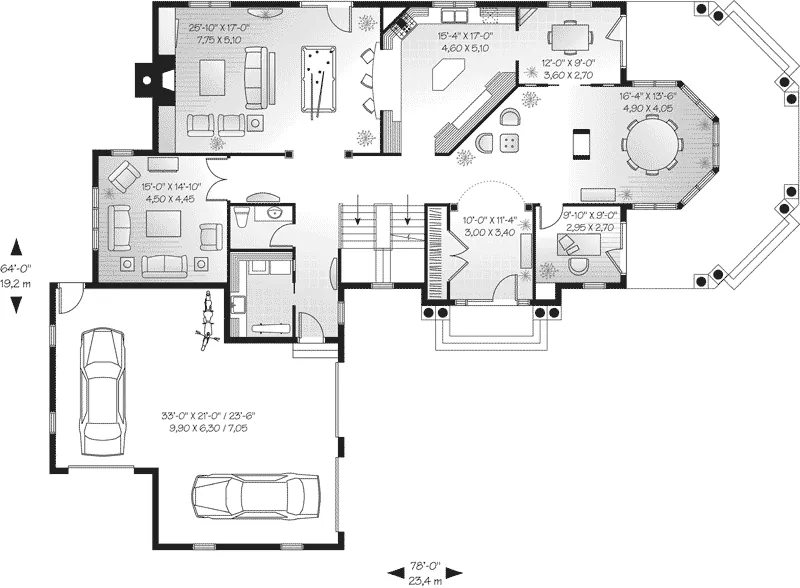 Colonial House Plan First Floor - Knoxberry Luxury Home 032S-0002 - Search House Plans and More