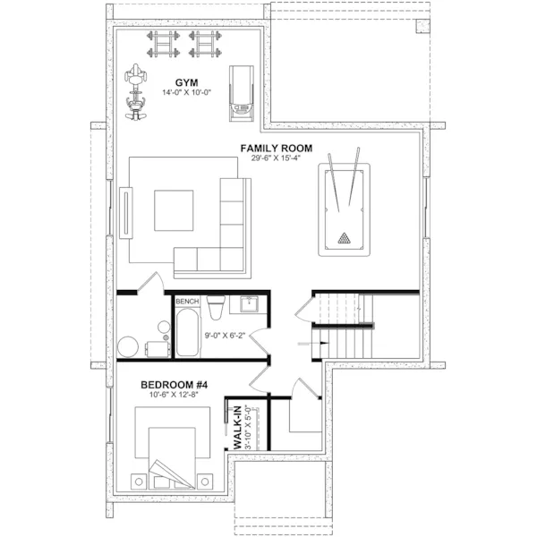 Cabin & Cottage House Plan Basement Floor - Freya Modern Farmhouse 032S-0005 - Shop House Plans and More