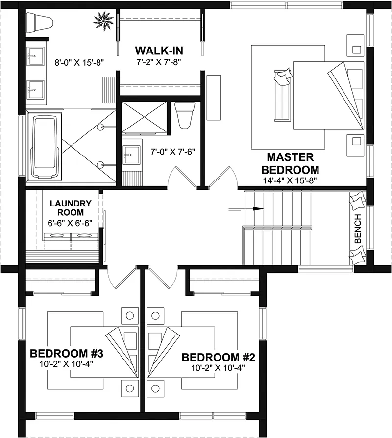 Vacation House Plan Second Floor - Freya Modern Farmhouse 032S-0005 - Shop House Plans and More
