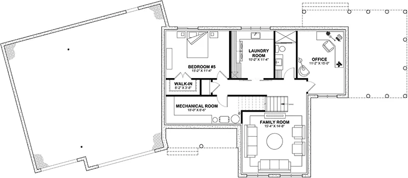 Luxury House Plan Basement Floor - Riverwalk Modern Farmhouse 032S-0006 - Shop House Plans and More