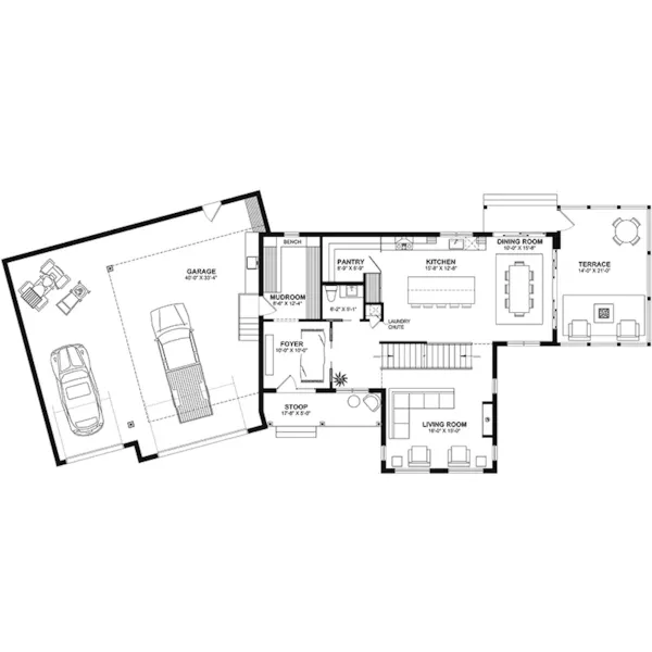 European House Plan First Floor - Riverwalk Modern Farmhouse 032S-0006 - Shop House Plans and More