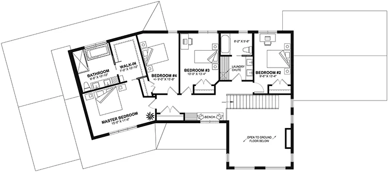 European House Plan Second Floor - Riverwalk Modern Farmhouse 032S-0006 - Shop House Plans and More