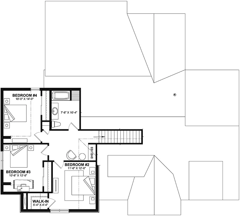Rustic House Plan Second Floor - 032S-0008 | House Plans and More