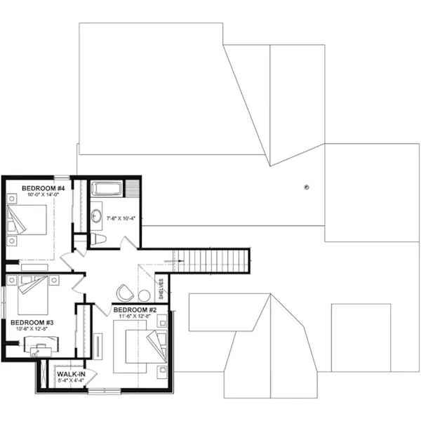 Mountain House Plan Second Floor - 032S-0008 | House Plans and More