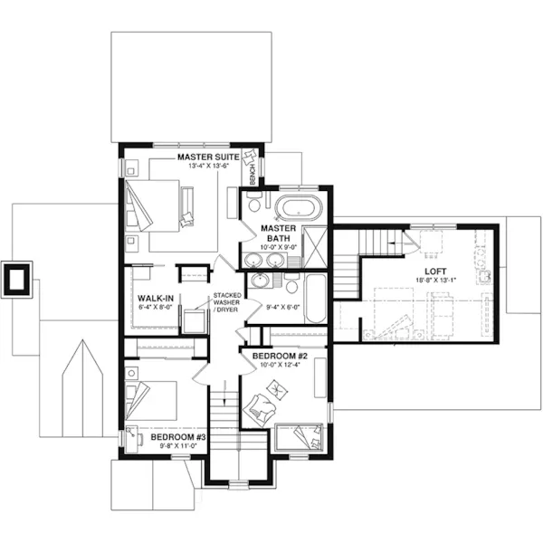 European House Plan Second Floor - 032S-0009 | House Plans and More