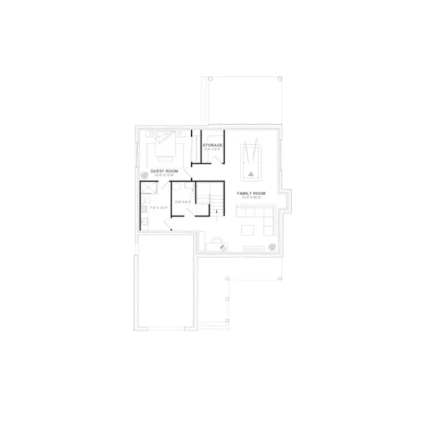 Rustic House Plan Lower Level Floor - 032S-0010 | House Plans and More