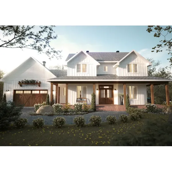 Modern Farmhouse Plan Front of Home - 032S-0012 | House Plans and More