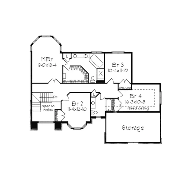 European House Plan Second Floor - Ashington Traditional Home 033D-0001 - Search House Plans and More