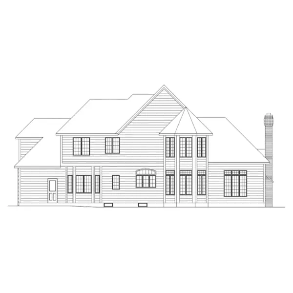 European House Plan Rear Elevation - Ashington Traditional Home 033D-0001 - Search House Plans and More