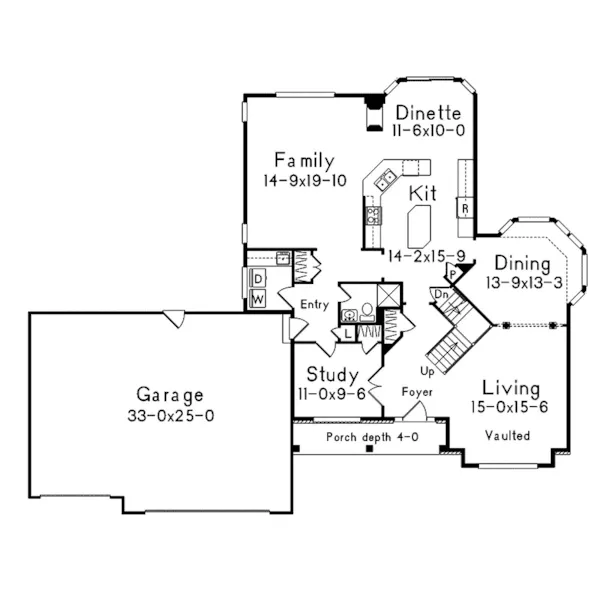 Craftsman House Plan First Floor - Ashberry Southern Country Home 033D-0003 - Search House Plans and More