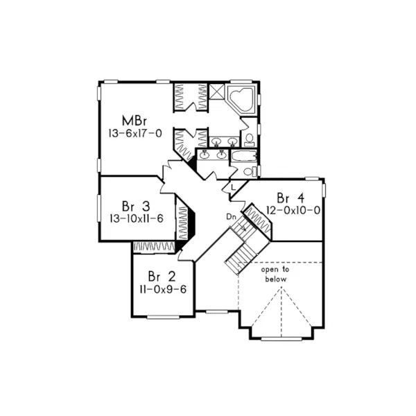 Craftsman House Plan Second Floor - Ashberry Southern Country Home 033D-0003 - Search House Plans and More