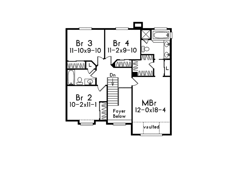 Southern House Plan Second Floor - Ferndale Traditional Home 033D-0004 - Search House Plans and More