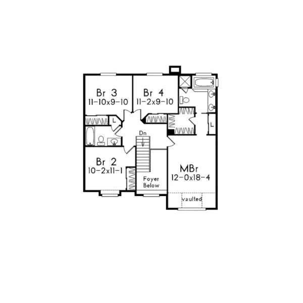 Southern House Plan Second Floor - Ferndale Traditional Home 033D-0004 - Search House Plans and More