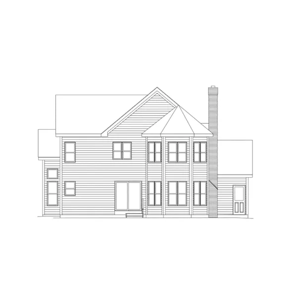 Country House Plan Rear Elevation - Dorchester Traditional Home 033D-0005 - Search House Plans and More