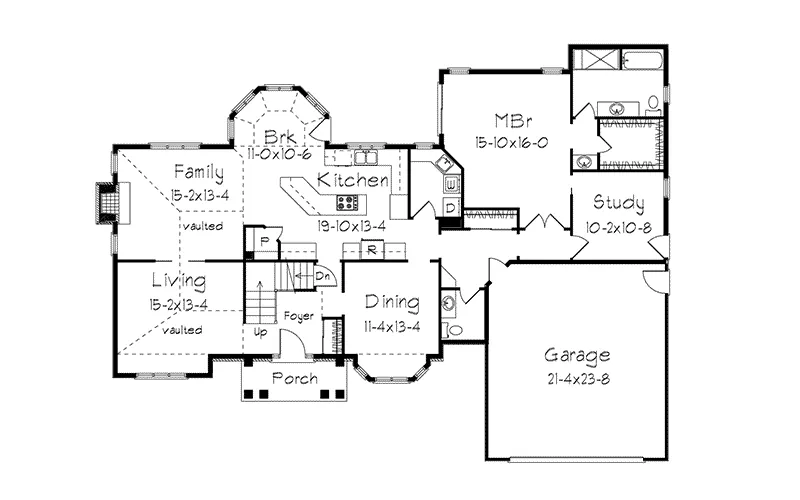 Southern House Plan First Floor - Claremont Crest Traditional Home 033D-0007 - Search House Plans and More
