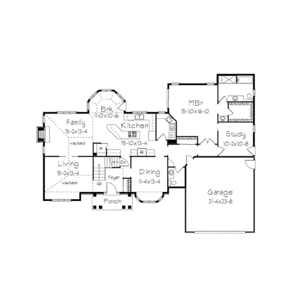 Colonial House Plan First Floor - Claremont Crest Traditional Home 033D-0007 - Search House Plans and More