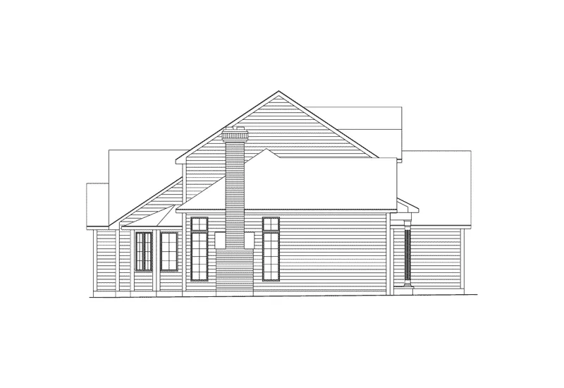 Southern House Plan Left Elevation - Claremont Crest Traditional Home 033D-0007 - Search House Plans and More