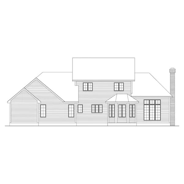 Colonial House Plan Rear Elevation - Claremont Crest Traditional Home 033D-0007 - Search House Plans and More