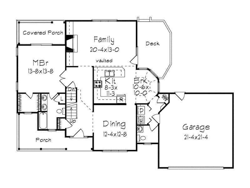 Southern House Plan First Floor - Hillview Country Home 033D-0009 - Search House Plans and More