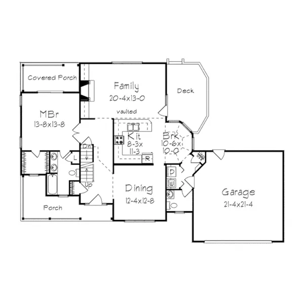 Traditional House Plan First Floor - Hillview Country Home 033D-0009 - Search House Plans and More