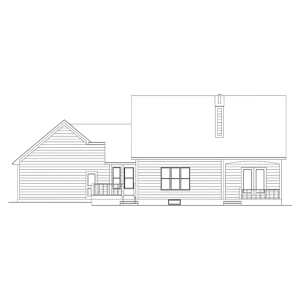 Traditional House Plan Rear Elevation - Hillview Country Home 033D-0009 - Search House Plans and More