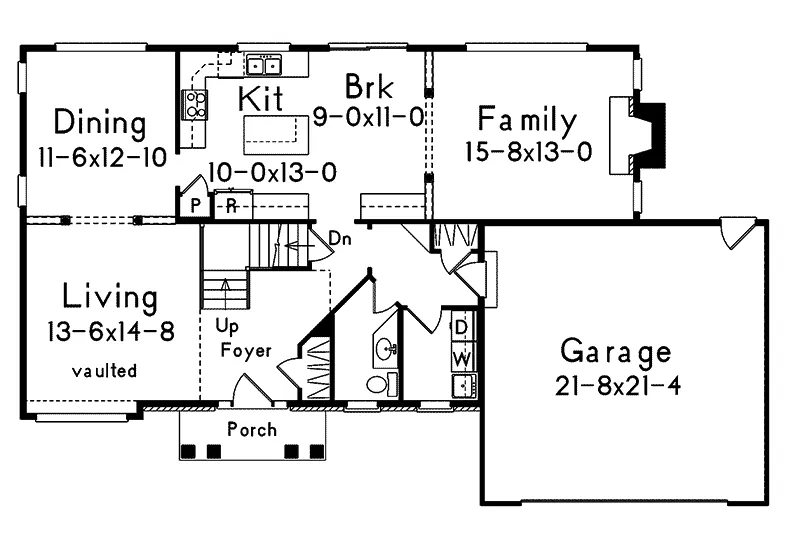 Craftsman House Plan First Floor - Bellingham Bay Traditional Home 033D-0010 - Search House Plans and More