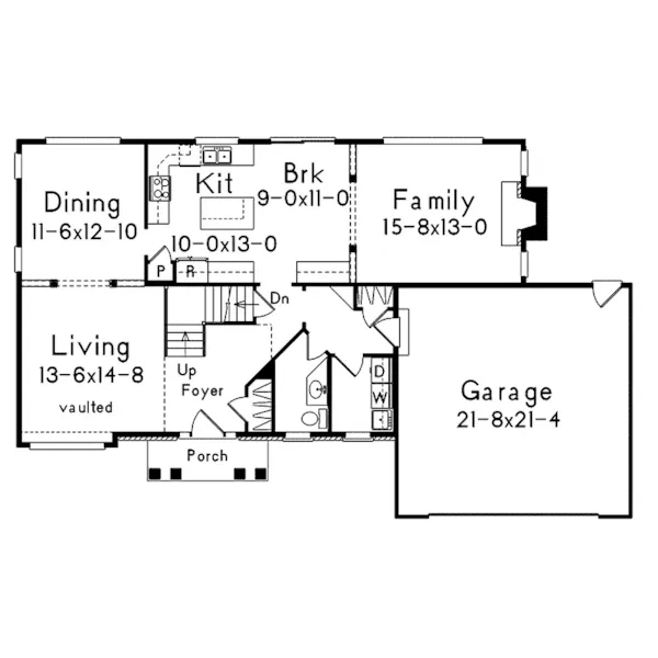 Southern House Plan First Floor - Bellingham Bay Traditional Home 033D-0010 - Search House Plans and More