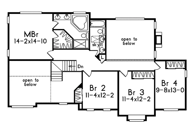 Craftsman House Plan Second Floor - Bellingham Bay Traditional Home 033D-0010 - Search House Plans and More