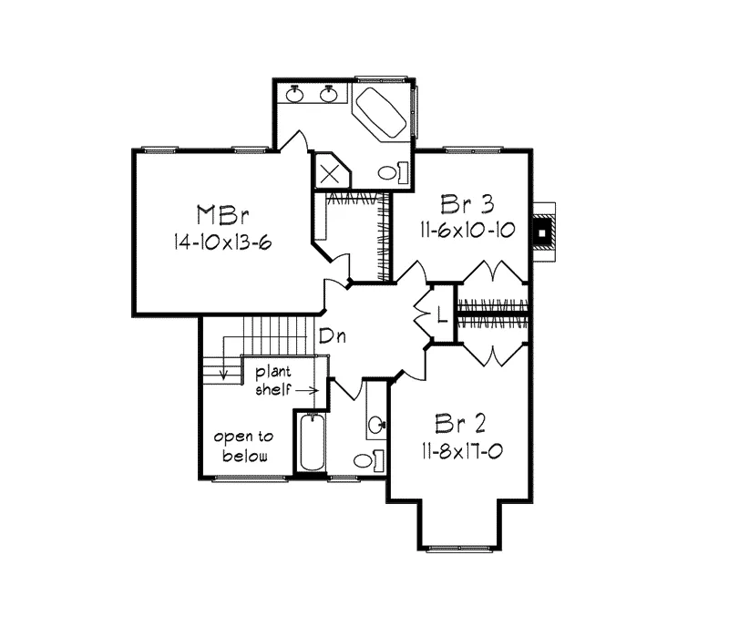 Neoclassical House Plan Second Floor - Lamont Place Bungalow Home 033D-0011 - Shop House Plans and More