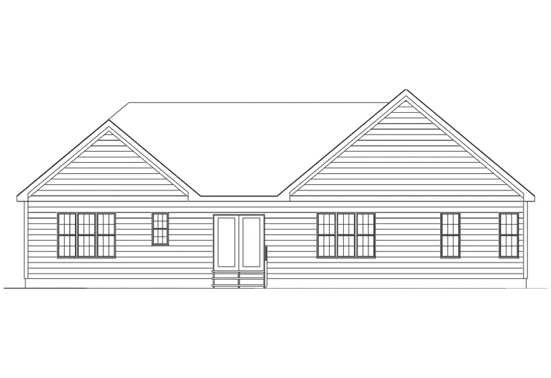 Neoclassical House Plan Rear Elevation - Oakpier Country Home 033D-0012 - Shop House Plans and More