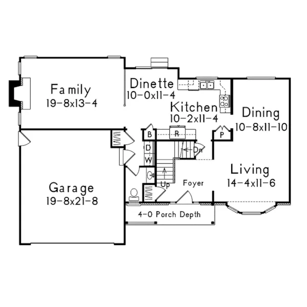 Traditional House Plan First Floor - Mapleview Country Farmhouse 033D-0013 - Shop House Plans and More