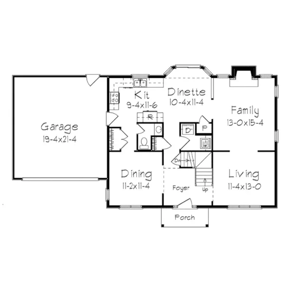 Country House Plan First Floor - Elizabeth Southern Country Home 033D-0014 - Search House Plans and More