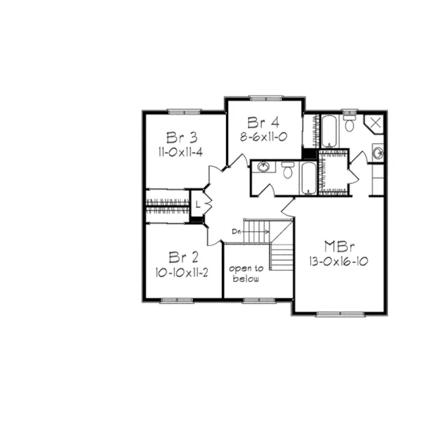 Country House Plan Second Floor - Elizabeth Southern Country Home 033D-0014 - Search House Plans and More