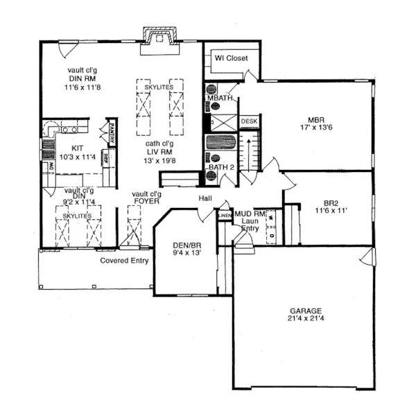 Country House Plan First Floor - Pecan Hollow Country Ranch Home 034D-0003 - Shop House Plans and More