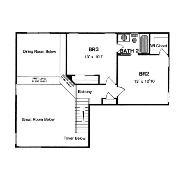 Vacation House Plan Second Floor - Colleyville Country Home 034D-0013 - Search House Plans and More