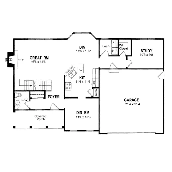 Southern House Plan First Floor - Edgeridge Colonial Country Home 034D-0015 - Search House Plans and More