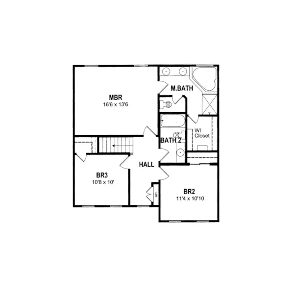 Southern House Plan Second Floor - Edgeridge Colonial Country Home 034D-0015 - Search House Plans and More