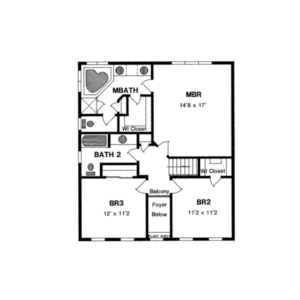 Southern House Plan Second Floor - Dallhart Colonial Country Home 034D-0017 - Search House Plans and More