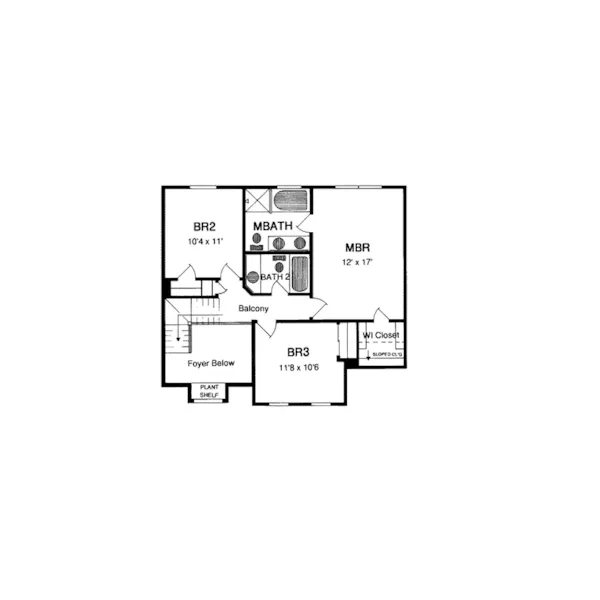 Neoclassical House Plan Second Floor - McKibben Country Home 034D-0018 - Shop House Plans and More