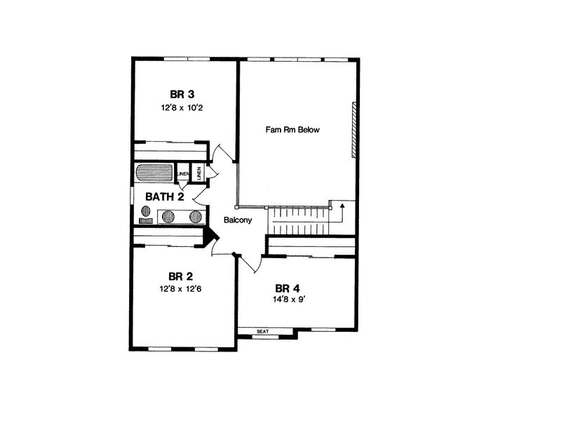 Traditional House Plan Second Floor - Farnsworth Hill Traditional Home 034D-0020 - Search House Plans and More