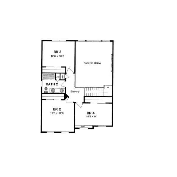 Traditional House Plan Second Floor - Farnsworth Hill Traditional Home 034D-0020 - Search House Plans and More