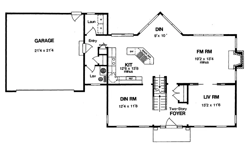 Country House Plan First Floor - Masterson Park Colonial Home 034D-0021 - Shop House Plans and More
