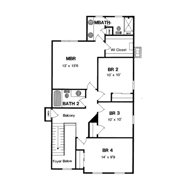 Traditional House Plan Second Floor - Bovina Country Home 034D-0022 - Search House Plans and More