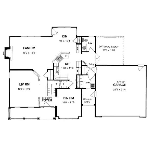 Neoclassical House Plan First Floor - Calrendon Traditional Home 034D-0023 - Search House Plans and More