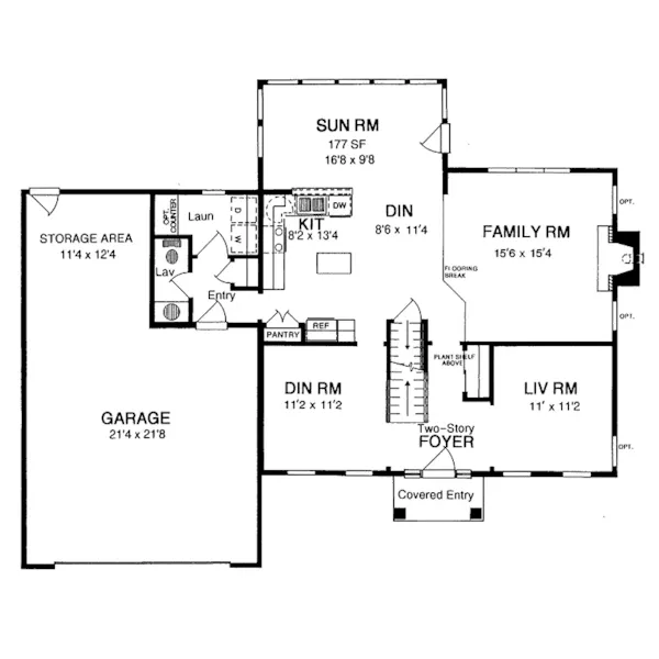 Country House Plan First Floor - Dunwold Georgian Style Home 034D-0024 - Search House Plans and More