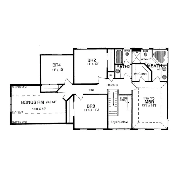 Country House Plan Second Floor - Dunwold Georgian Style Home 034D-0024 - Search House Plans and More