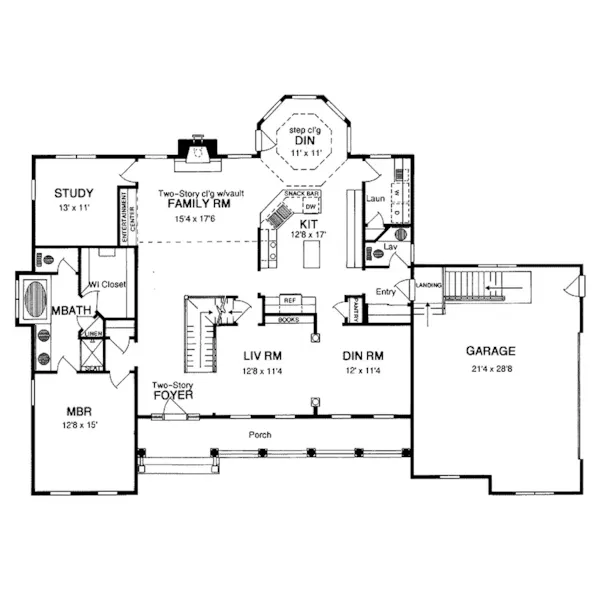 Colonial House Plan First Floor - Haddock Spring 034D-0027 - Search House Plans and More